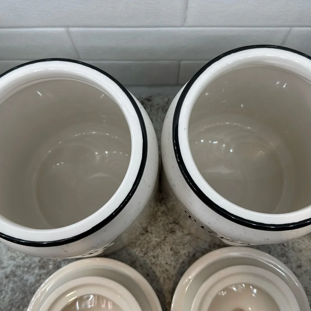 Kirkland’s Home Off White/Grey Speckled Ceramic Treat Jar Canister